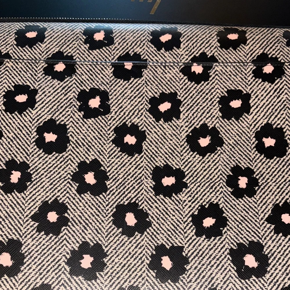 kate spade Black and Pink Floral Laptop Sleeve